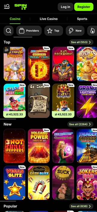 Giochi da casinò su Spinit